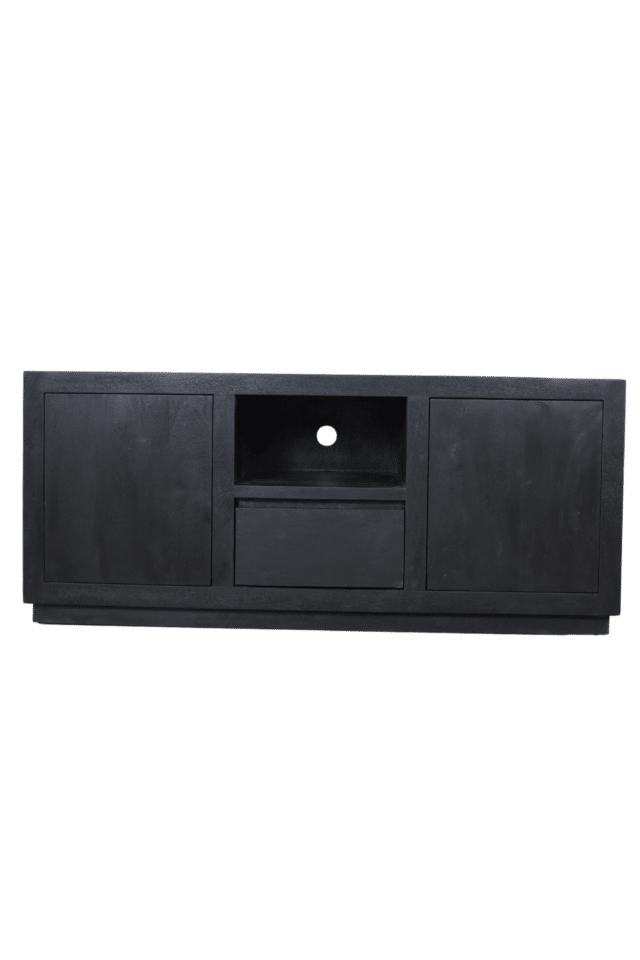 Zwart tv meubel mango hout 140x40x60 cm DL61018