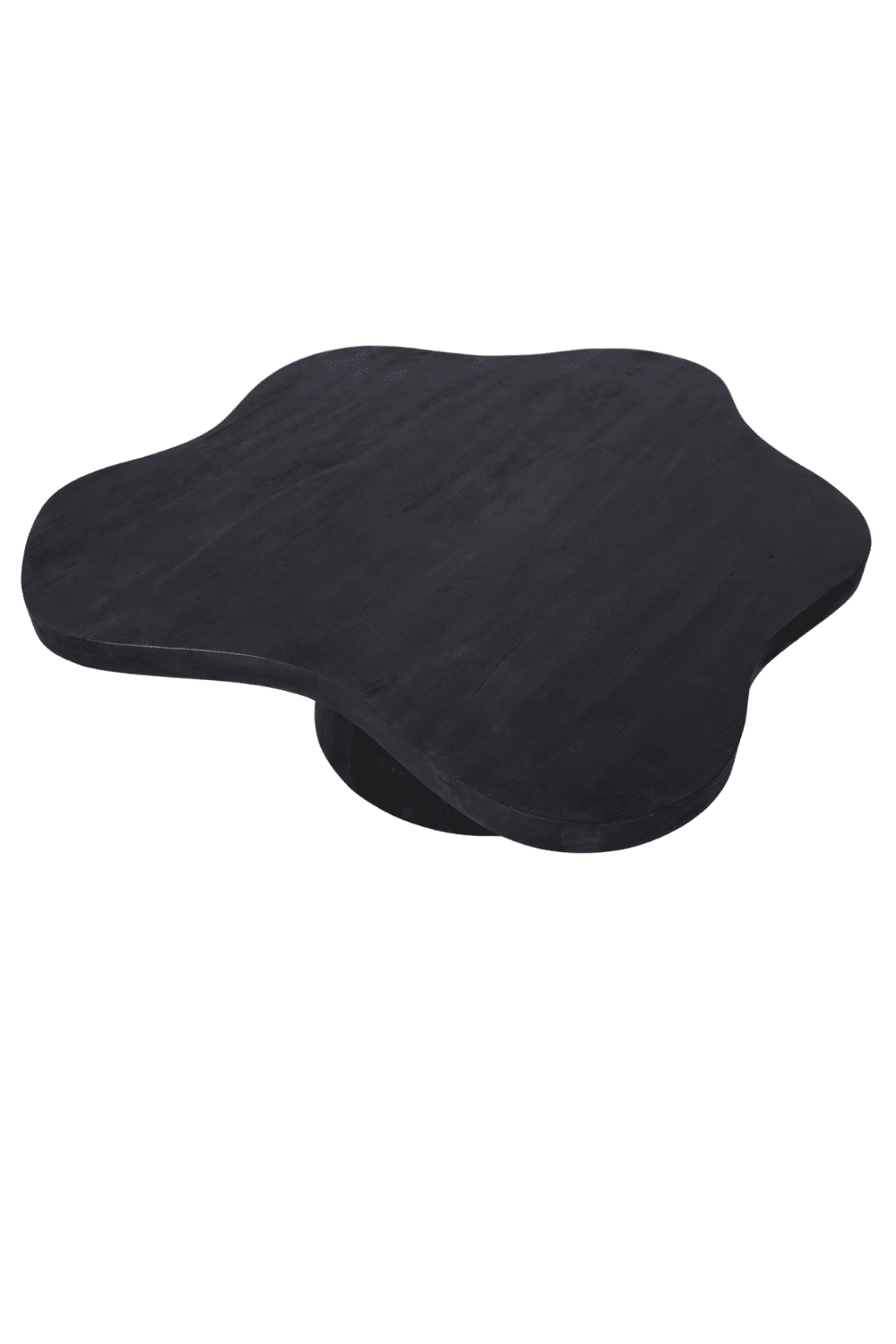 Zwarte mango houten salontafel organische bloem vorm 120x120x43 cm