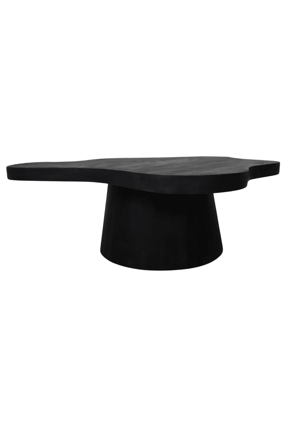Zwarte mango houten salontafel organische bloem vorm 120x120x43 cm