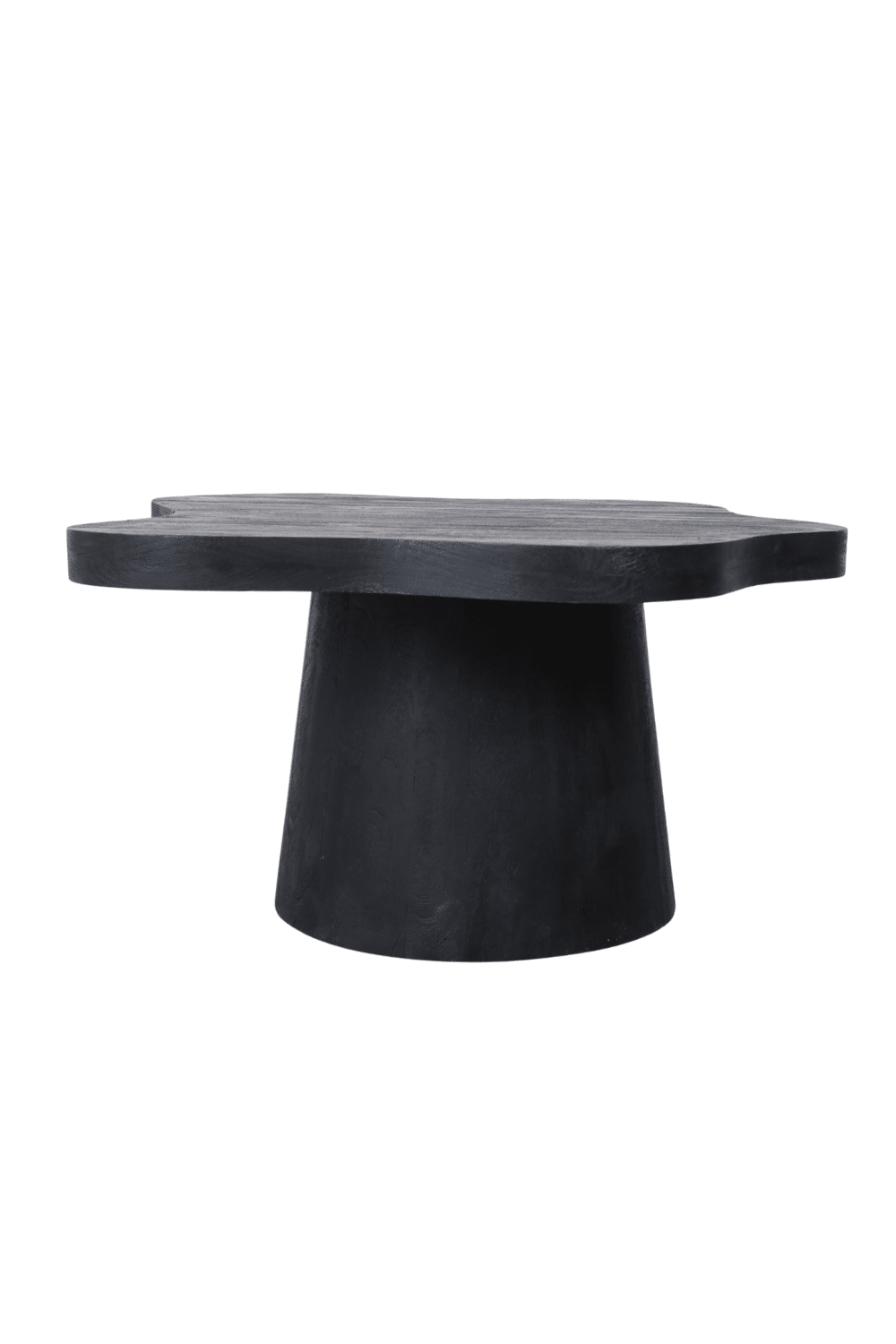 Zwarte mango houten salontafel organische bloem vorm 90x90x43 cm