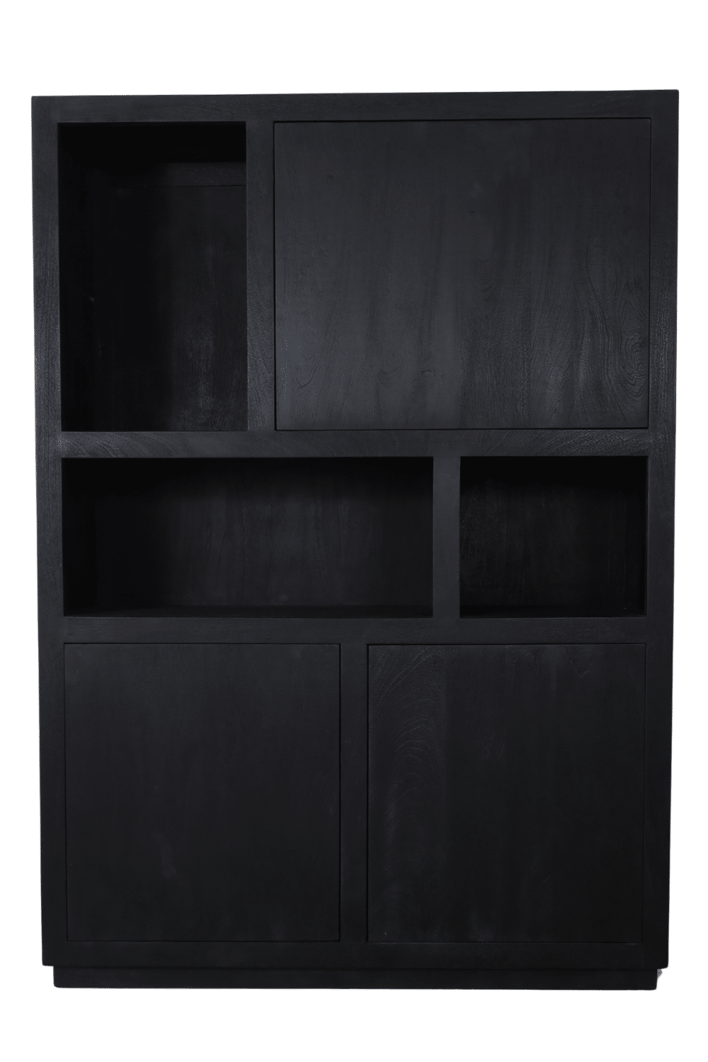 Zwarte vakkenkast mango hout 120x45x170cm