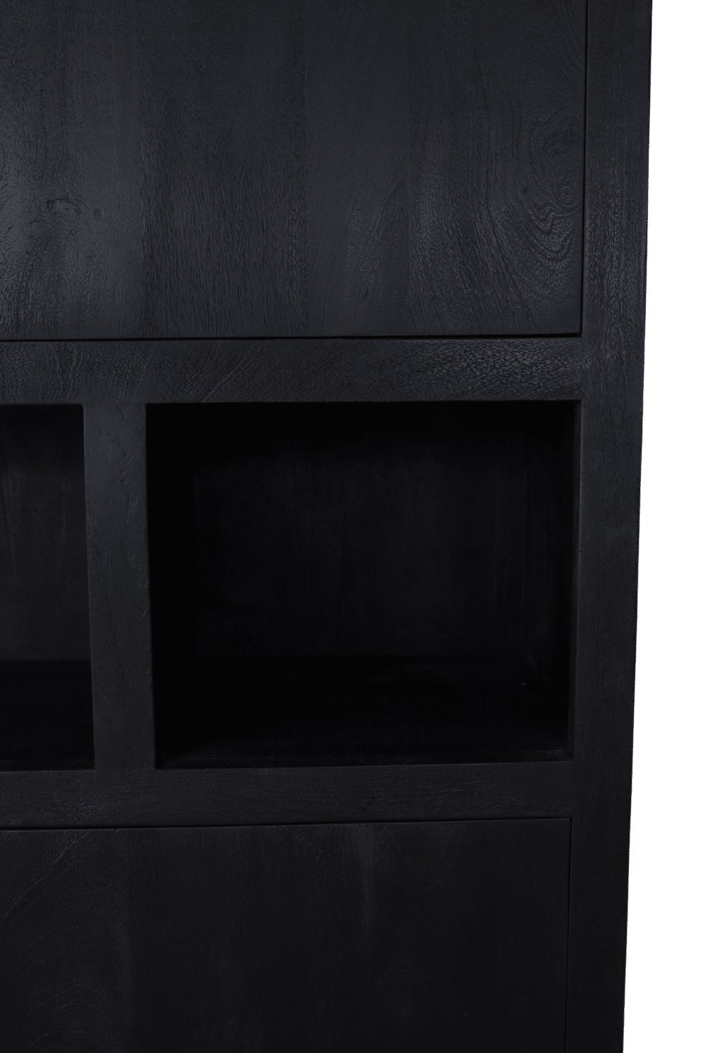 Zwarte vakkenkast mango hout 120x45x170cm