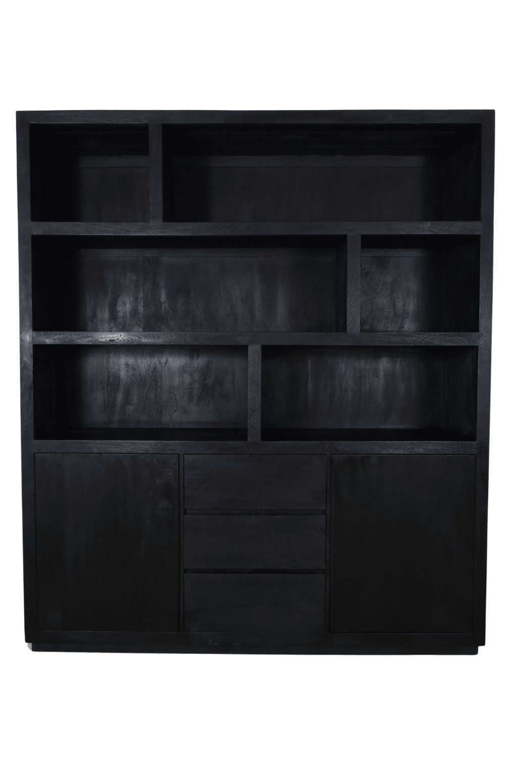 Zwarte vakkenkast 180x45x210 cm