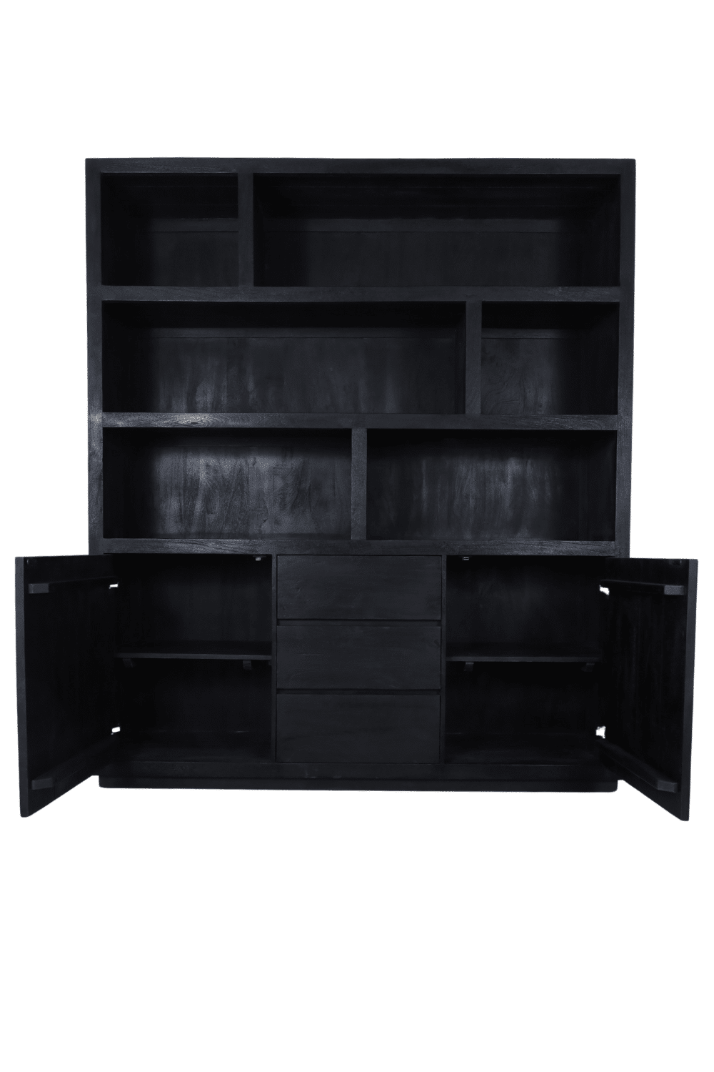 Zwarte vakkenkast 180x45x210 cm