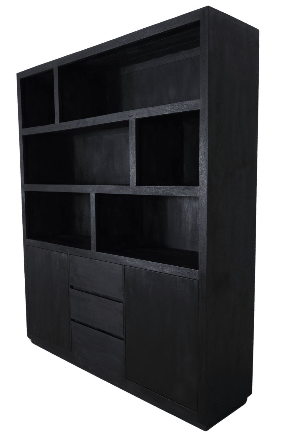 Zwarte vakkenkast 180x45x210 cm