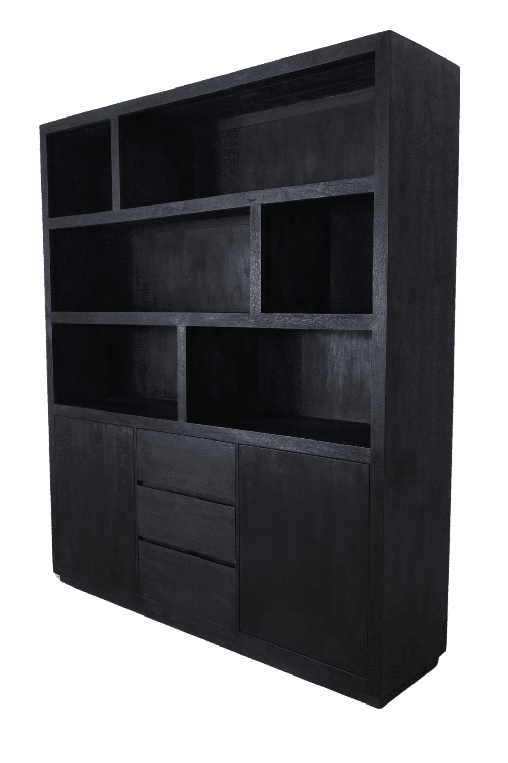 Zwarte vakkenkast 180x45x210 cm