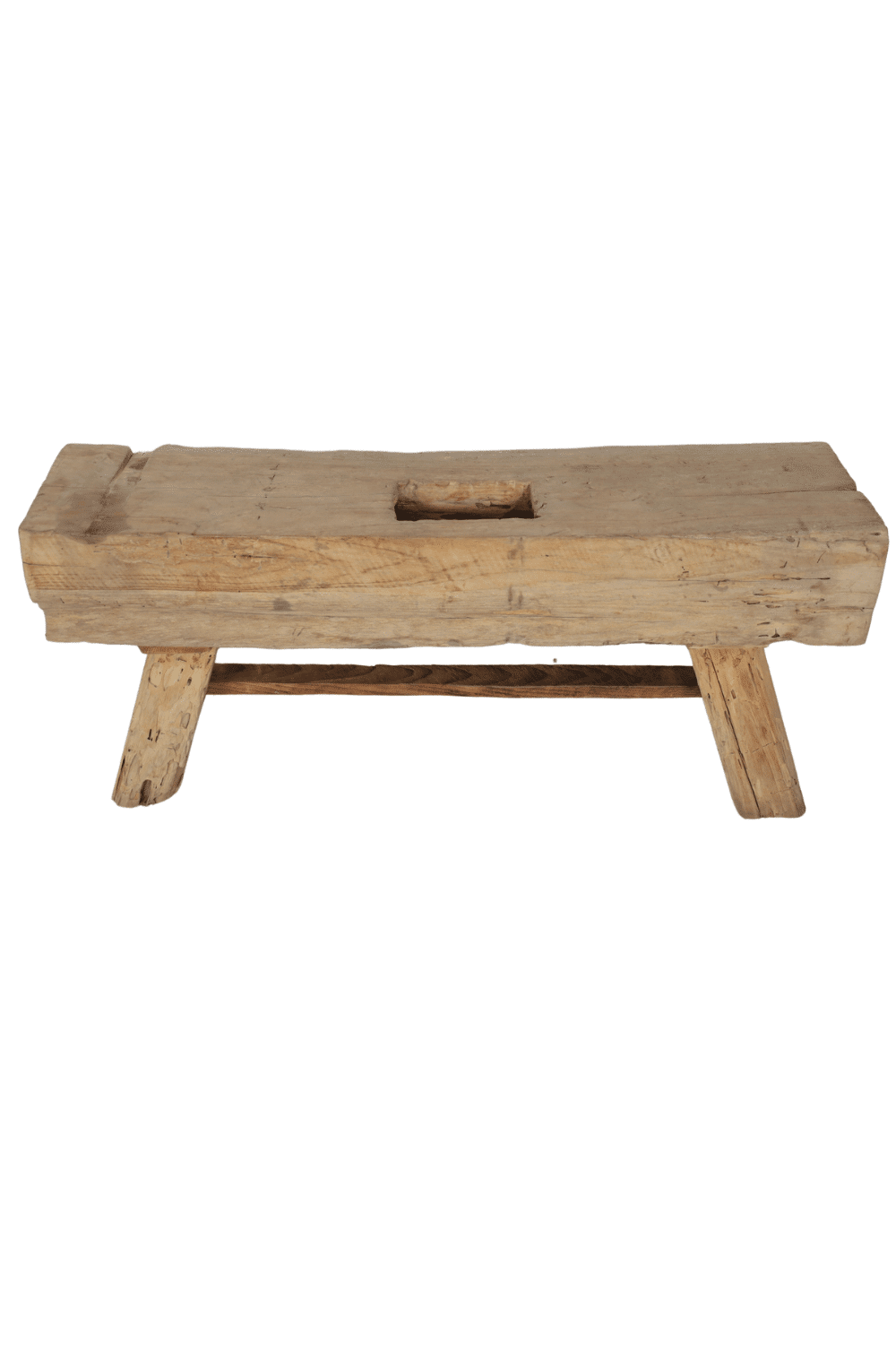 Oud houten bankje van een oude balk 100 cm