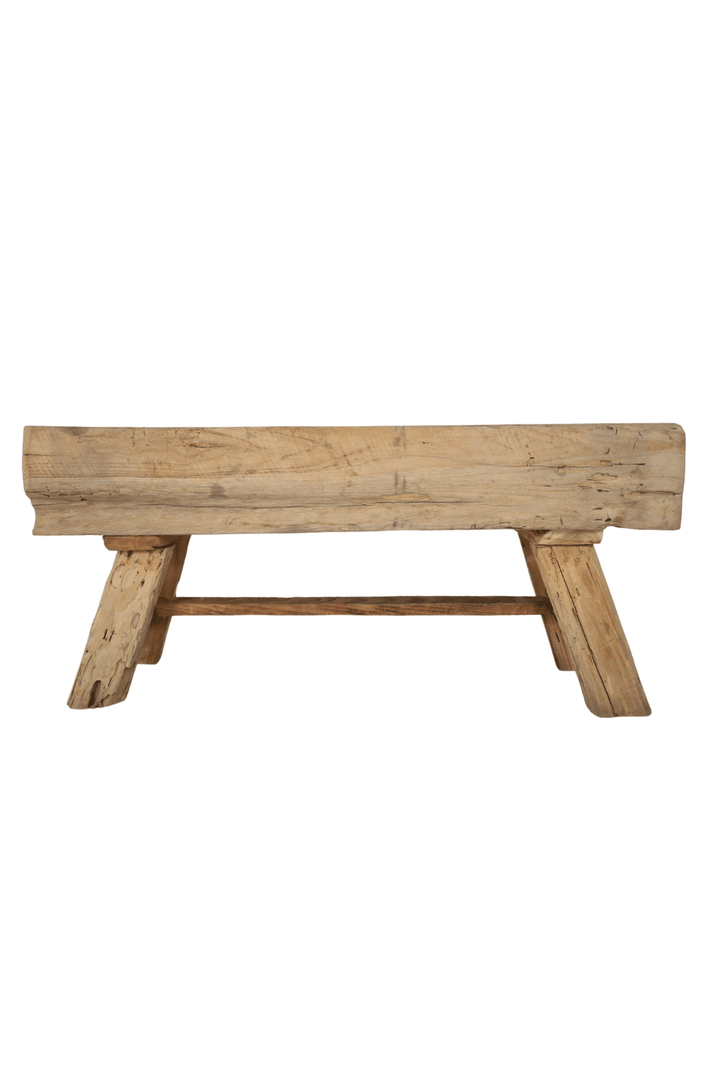 Oud houten bankje van een oude balk 100 cm