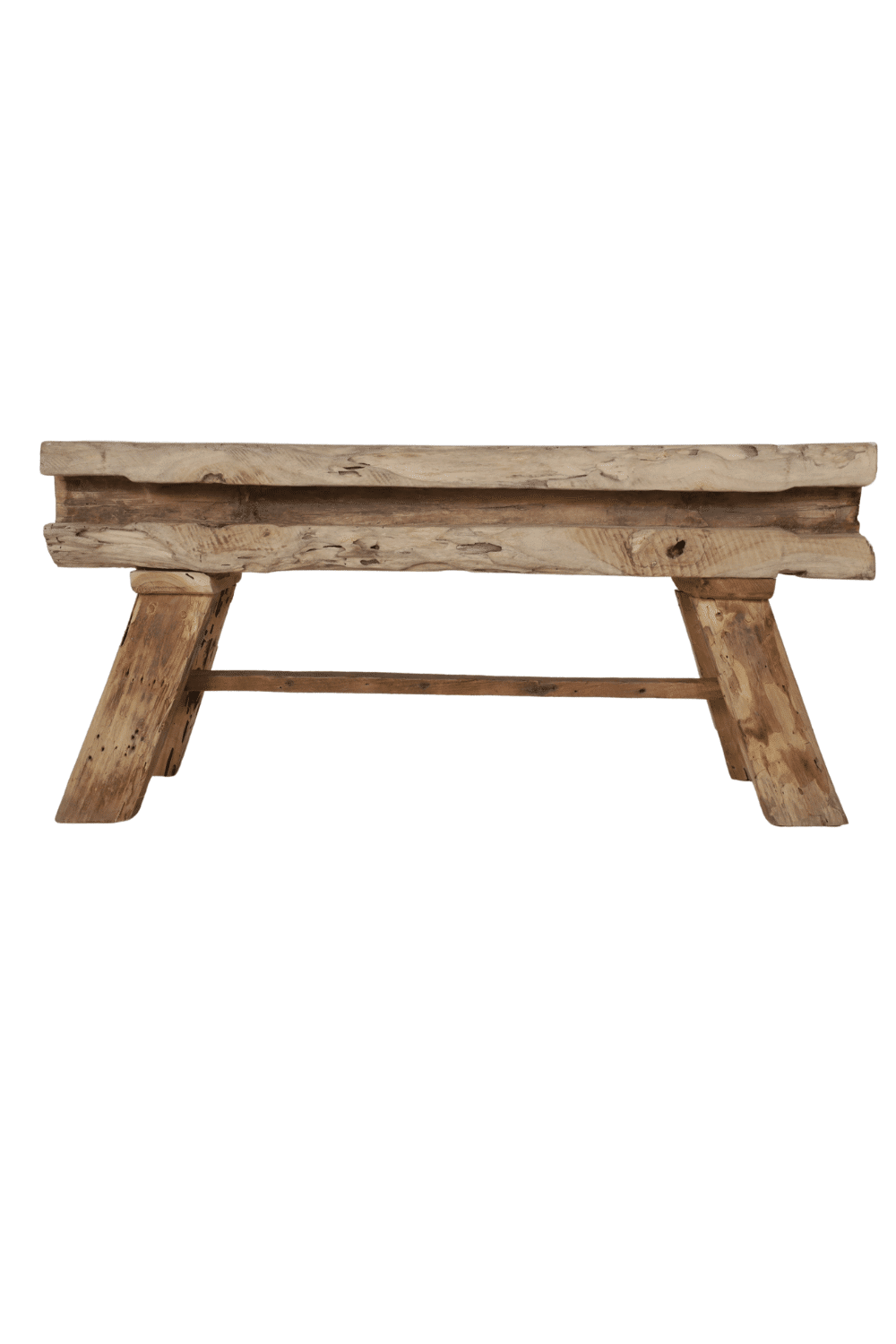 Oud houten bankje van een oude balk 100 cm