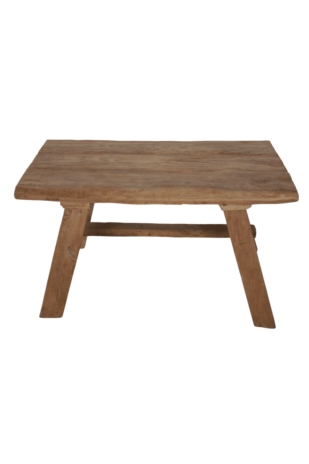 Teak houten salontafel oud hout grof rechthoekig 90x55x51 cm