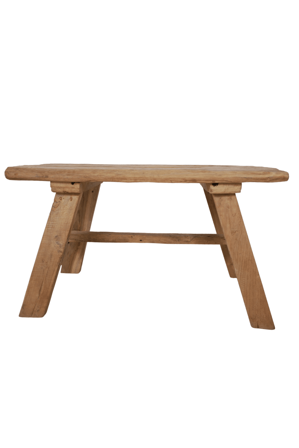 Teak houten salontafel oud hout grof rechthoekig 90x55x51 cm
