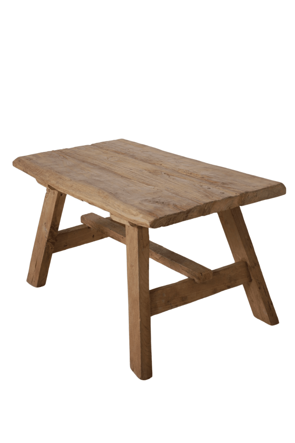 Teak houten salontafel oud hout grof rechthoekig 90x55x51 cm