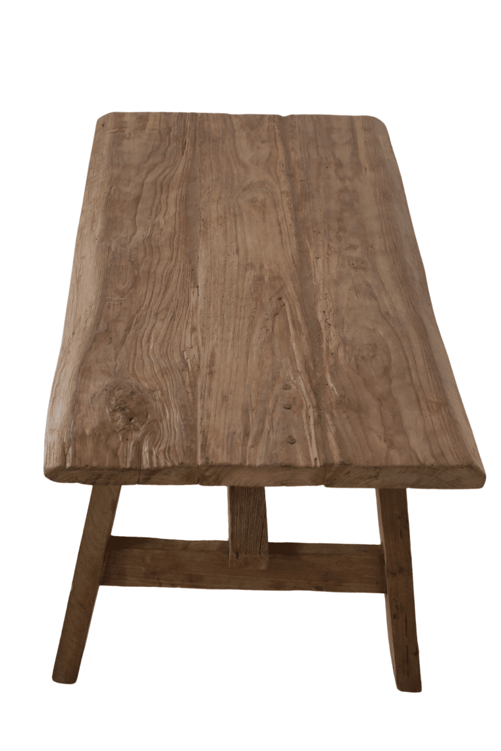 Teak houten salontafel oud hout grof rechthoekig 90x55x51 cm