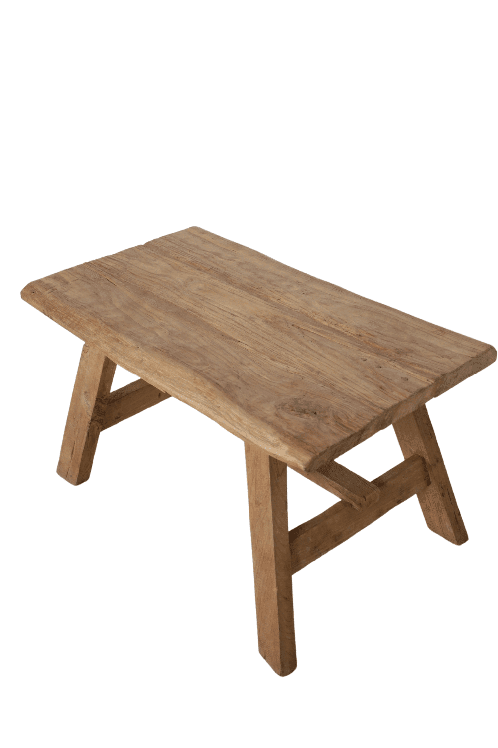 Teak houten salontafel oud hout grof rechthoekig 90x55x51 cm