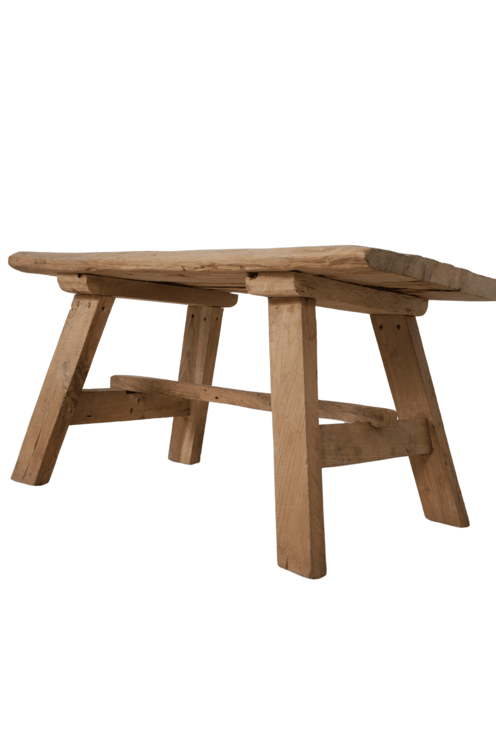 Teak houten salontafel oud hout grof rechthoekig 92x56x51 cm
