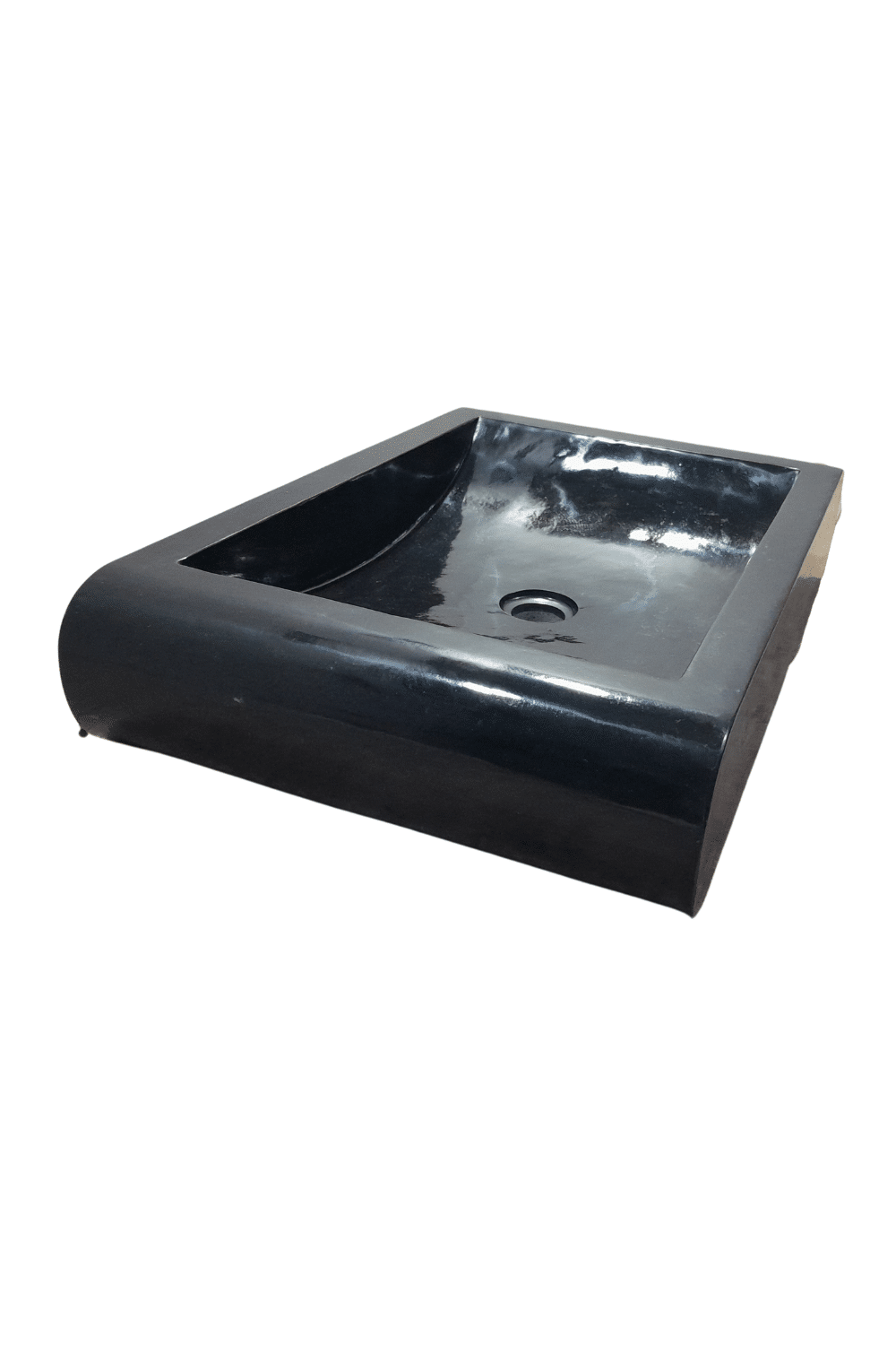 rechthoekige wasbak 60x40x12 cm zwart natuursteen