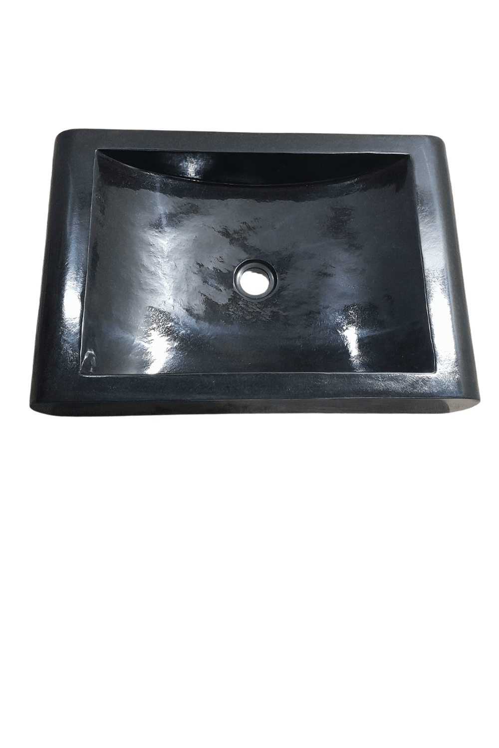 rechthoekige wasbak 60x40x12 cm zwart natuursteen