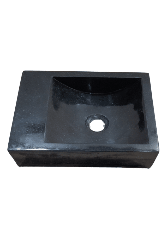rechthoekige zwarte wasbakje voor toilet natuursteen andesiet 36x25x10 cm