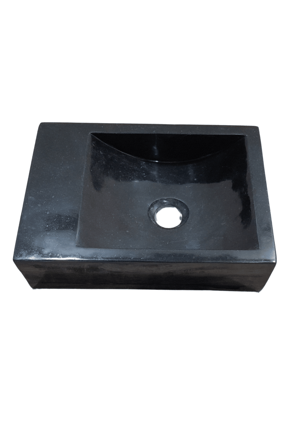 rechthoekige zwarte wasbakje voor toilet natuursteen andesiet 36x25x10 cm