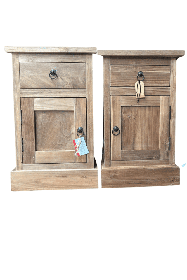 teak houten nachtkastje