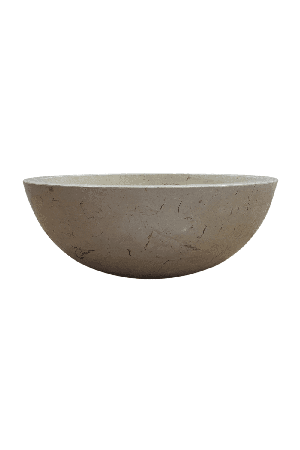 Witte beige marmeren ronde wasbak 40x40x15 cm