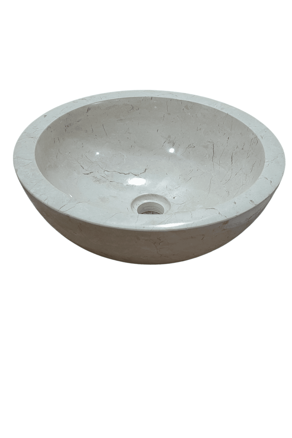 Witte beige marmeren ronde wasbak 40x40x15 cm
