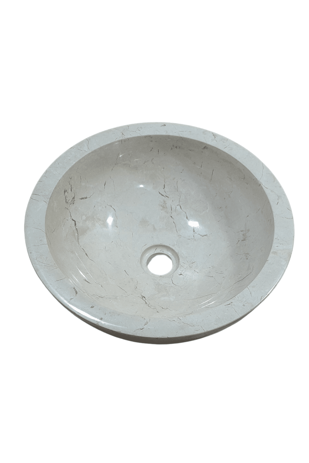 Witte beige marmeren ronde wasbak 40x40x15 cm
