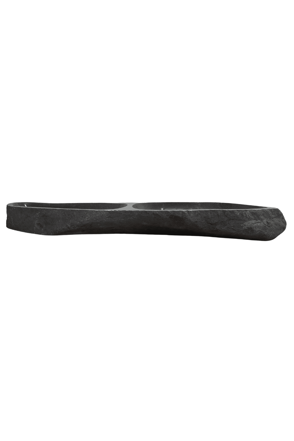 Dubbele natuurstenen rivierkei wasbak 138x48x15 cm