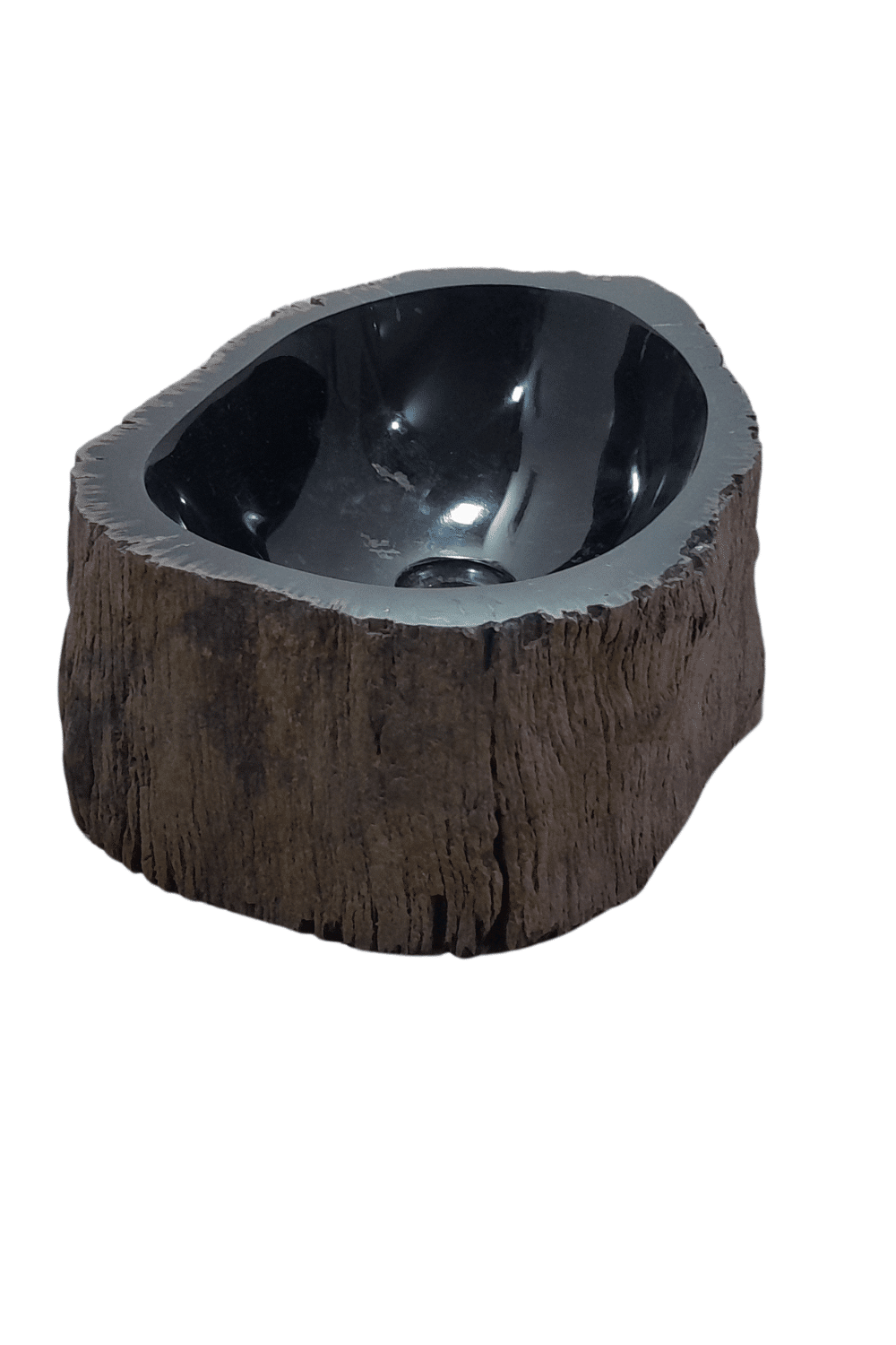 versteend houten wasbak fossiel 45 cm
