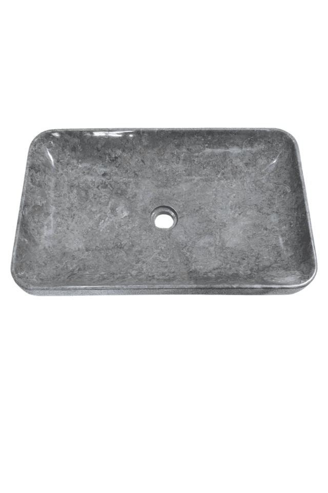 grijze marmeren strakke moderne wasbak 60x40 cm