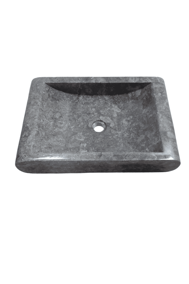 Grijze marmeren wasbak 60x40x12 cm