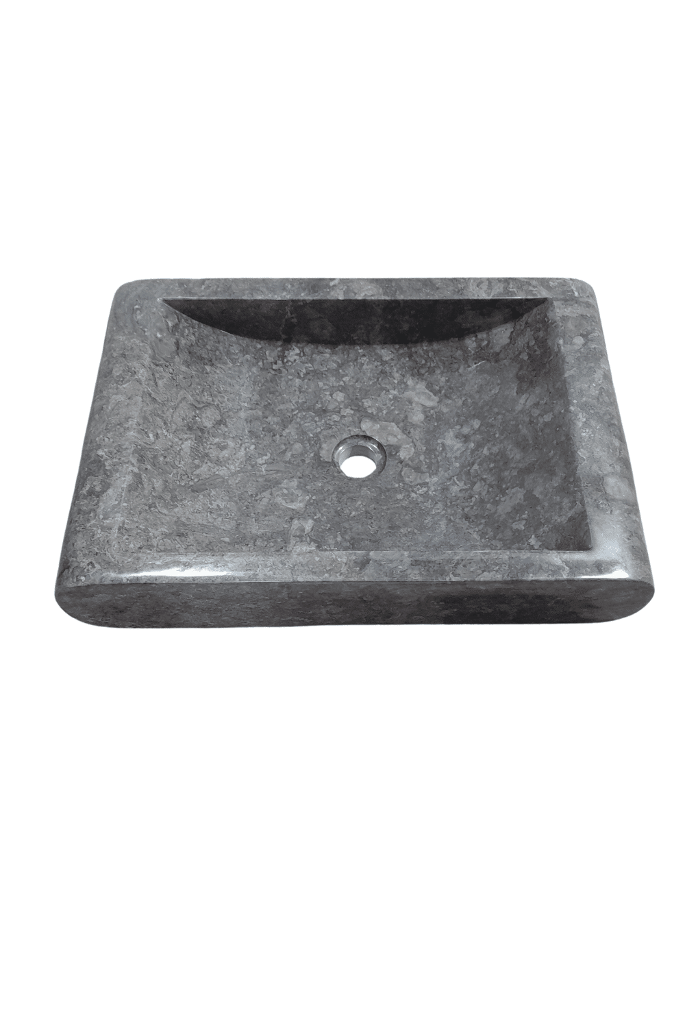 Grijze marmeren wasbak 60x40x12 cm