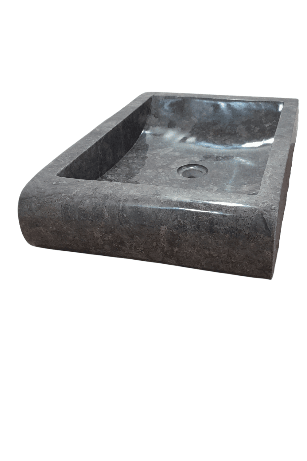 Grijze marmeren wasbak 60x40x12 cm