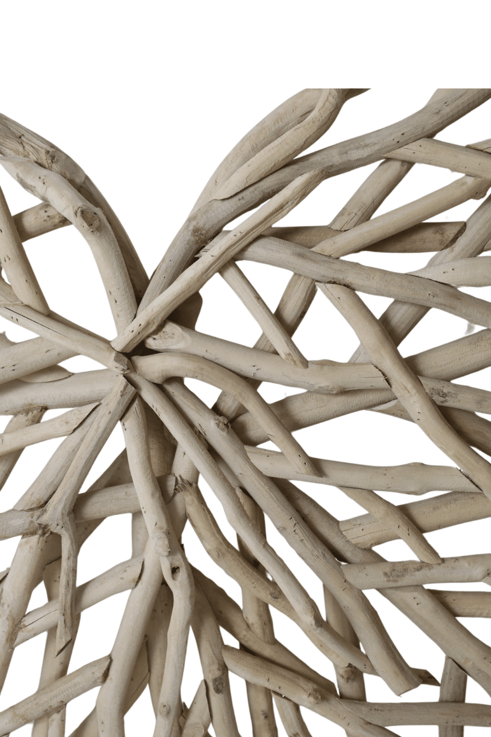 Teak houten hart wanddecoratie