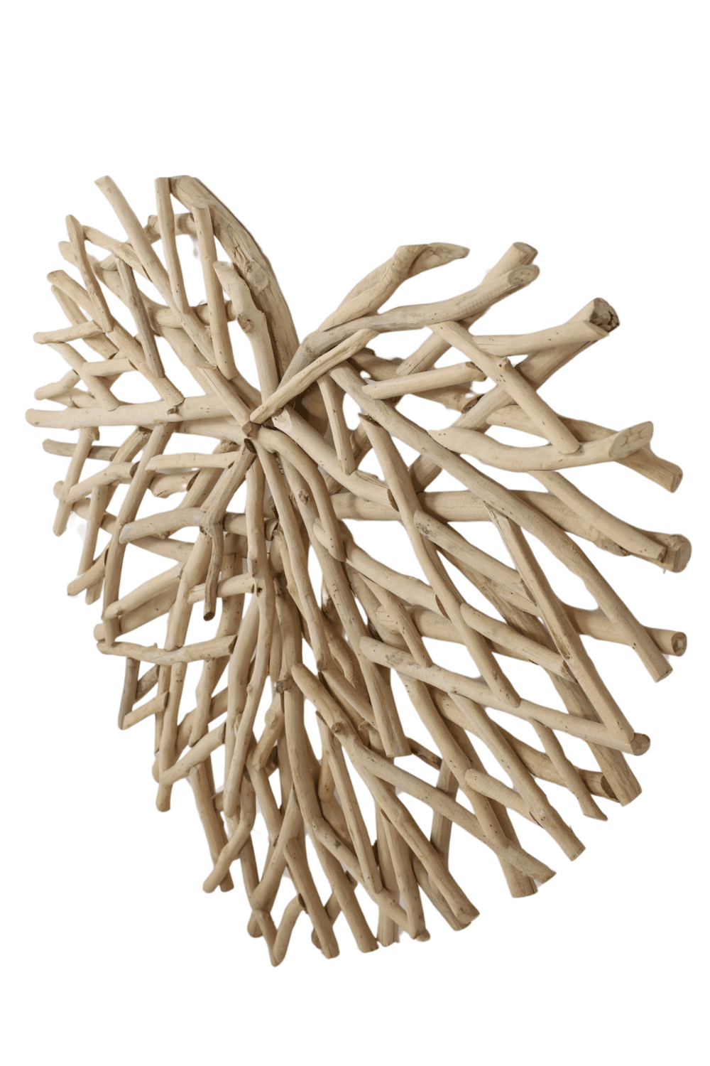 Teak houten hart wanddecoratie
