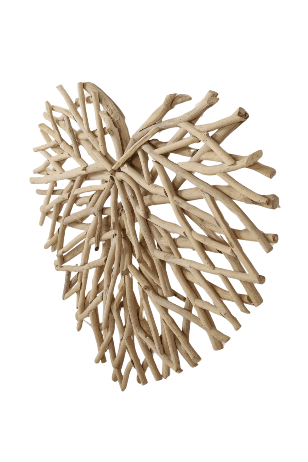 Teak houten hart wanddecoratie