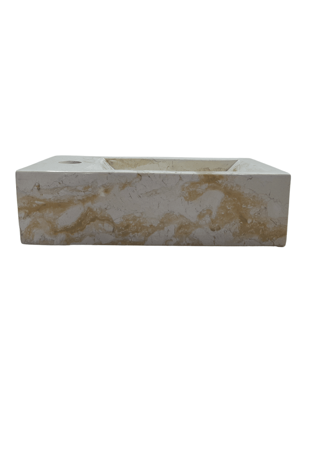 Klein toilet wasbakje marmer creme wit beige 36x20x10 cm