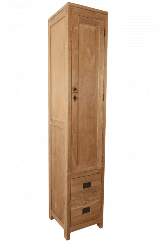 Teak houten kolomkast 40x40x200 cm