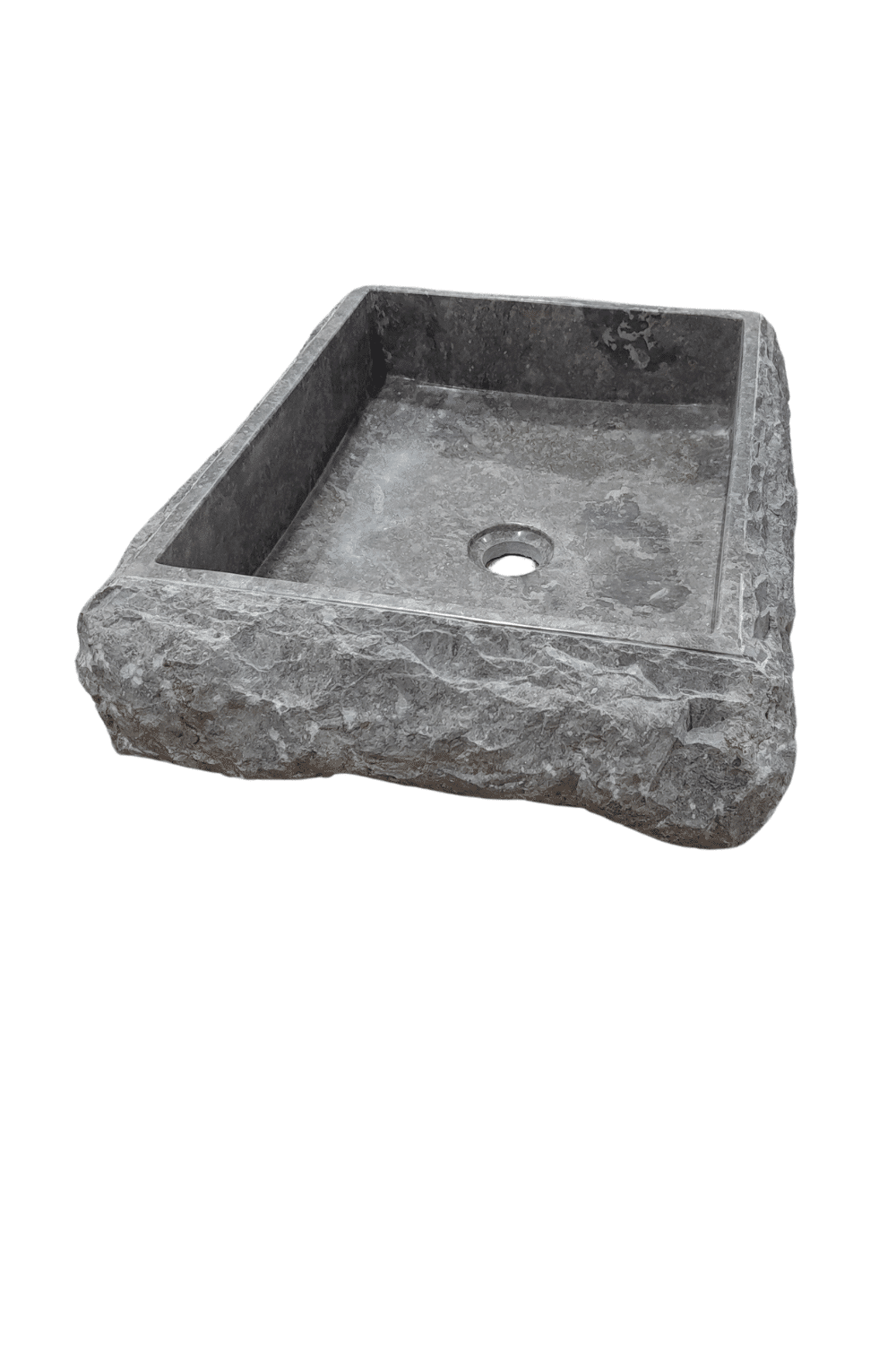 Licht grijze marmere wasbak rechthoekig 50x40x13 cm