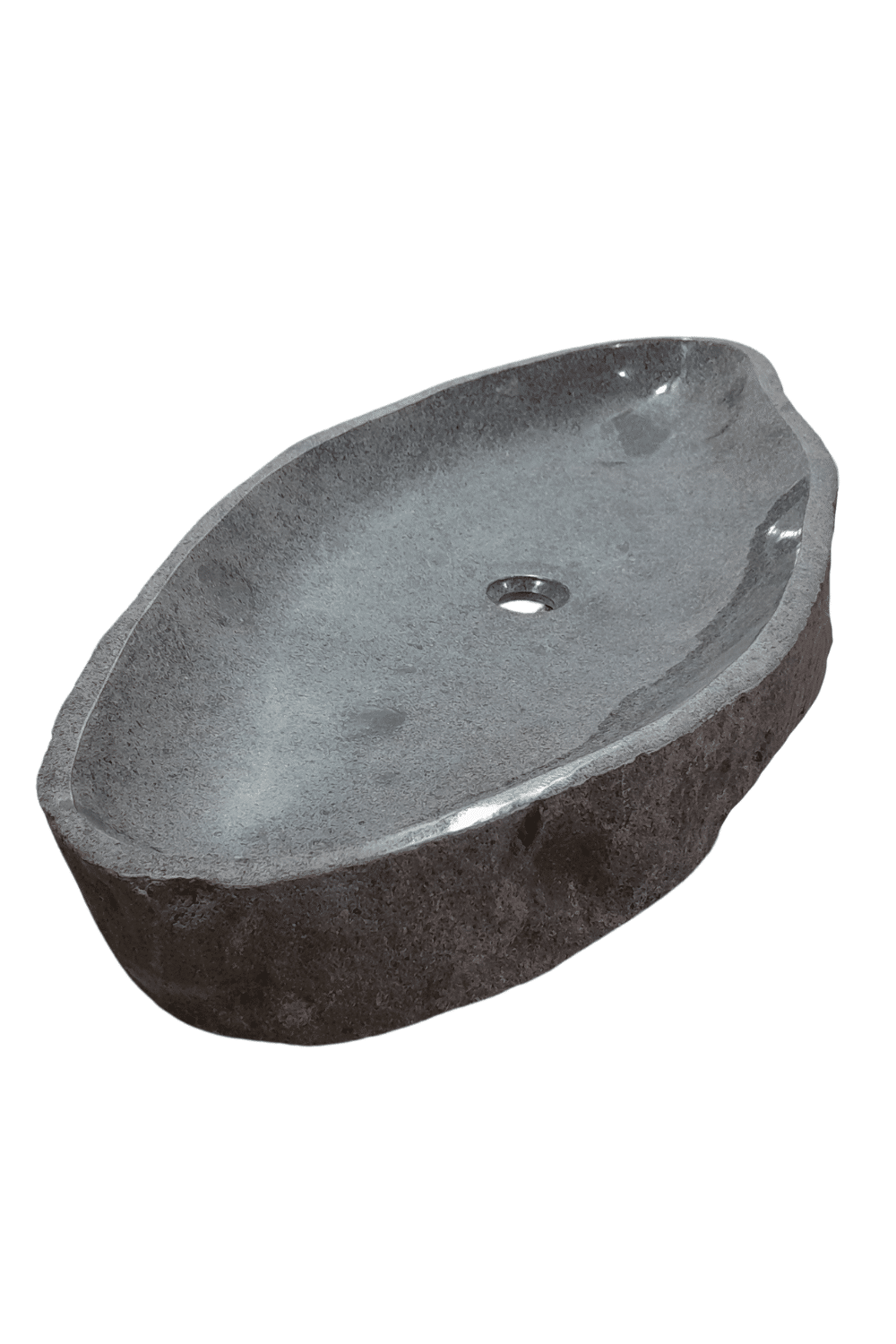 Natuurstenen rivierkei wasbak 104x46x10 cm landelijke stoere wasbak