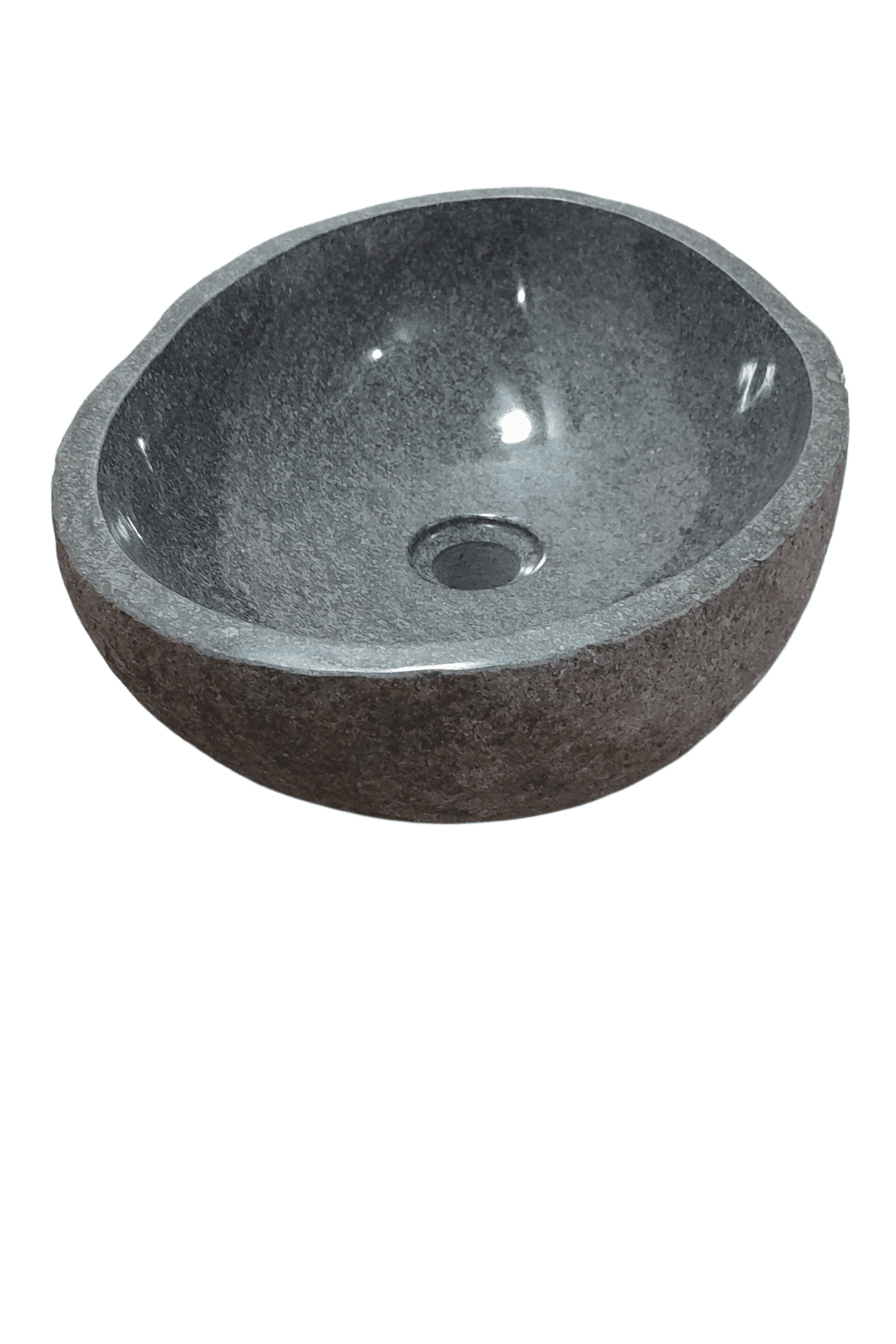 Natuurstenen rivierkei wasbak 47x34x15 cm