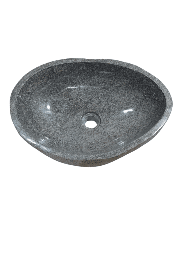 Natuurstenen rivierkei wasbak 47x34x15 cm