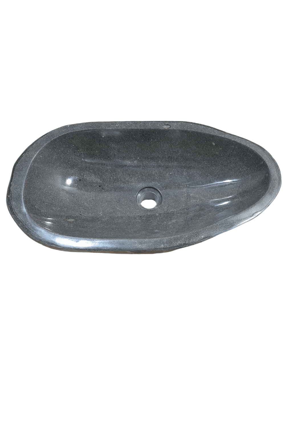 Natuurstenen rivierkei wasbak 61x33x15 cm