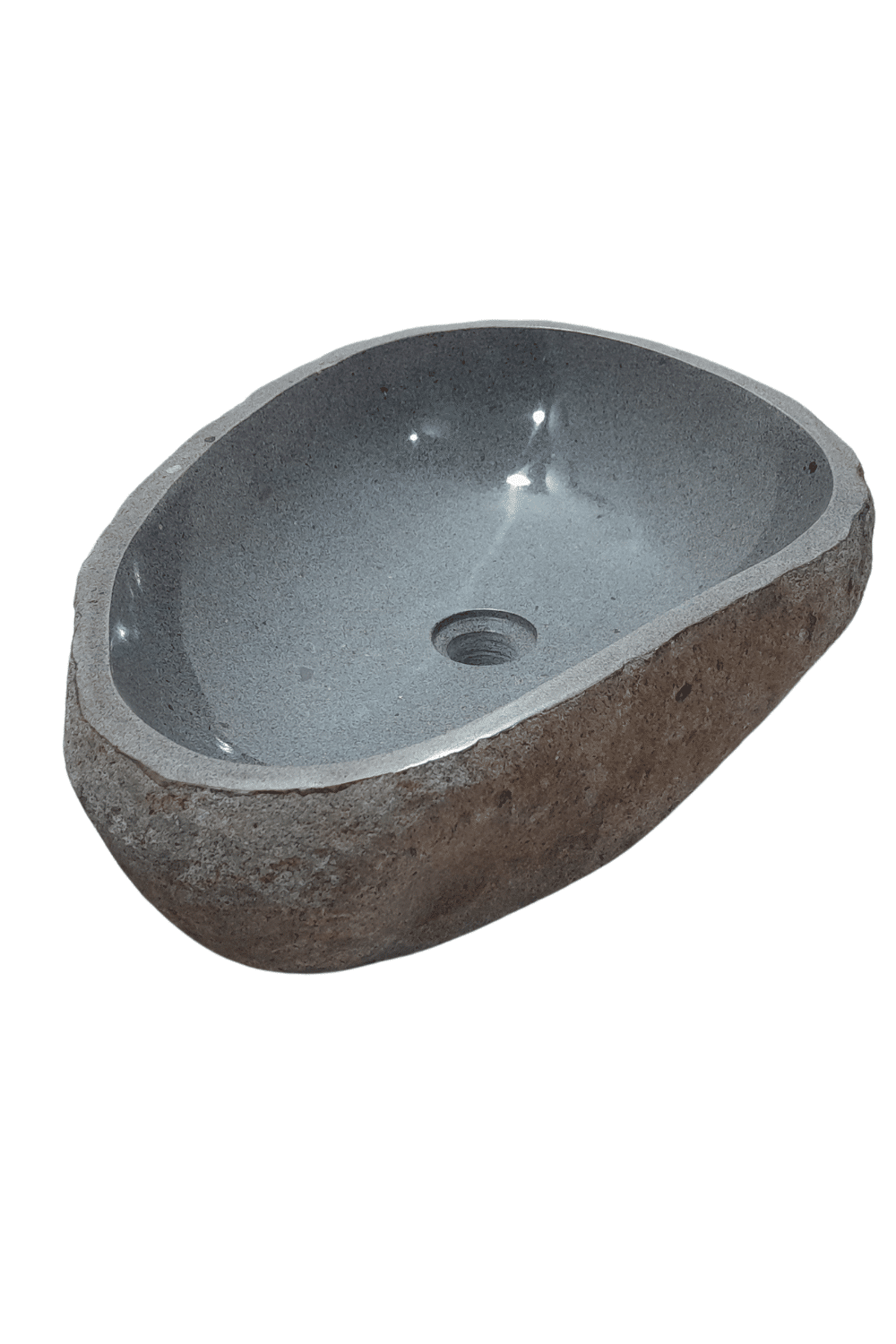 Natuurstenen rivierkei wasbak 61x42x15 cm