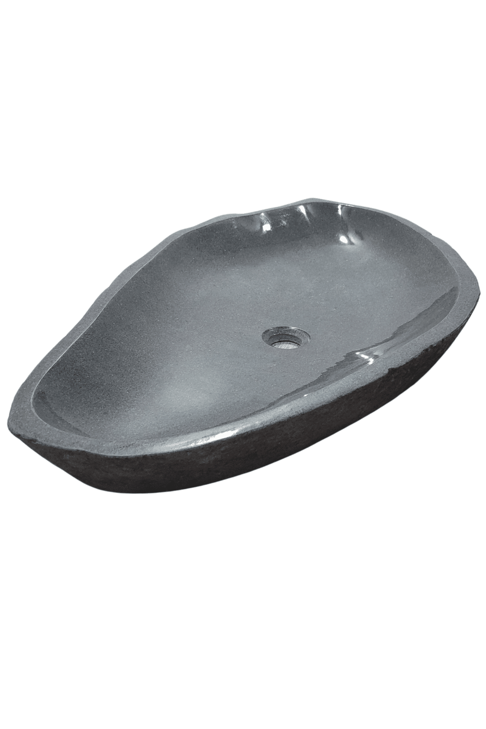 Natuurstenen rivierkei wasbak 81x47x10 cm