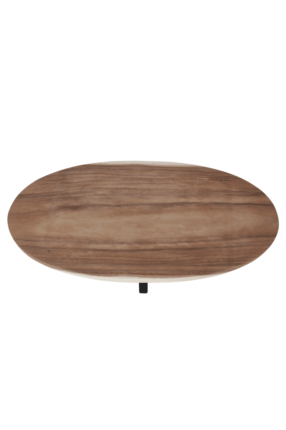 Ovale houten salontafel met metalen spin poot 100x50x45 cm