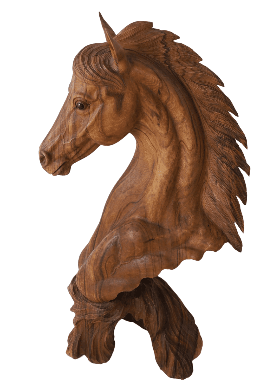 Paarden hoofd beeld van paarden kop houtsnijwerk 50x40x100cm