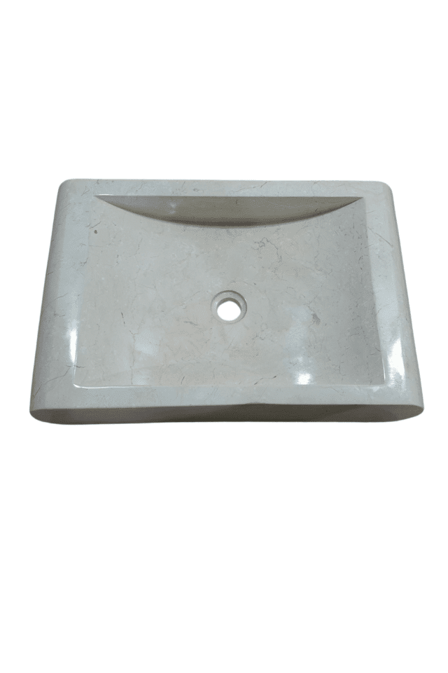marmer creme wit beige wasbak 60x40x12 cm