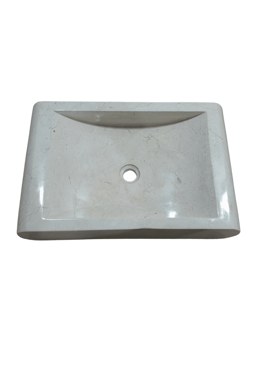 marmer creme wit beige wasbak 60x40x12 cm