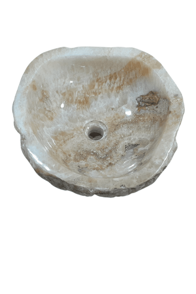 natuurlijk ronde onyx wasbak 42x40x15 cm